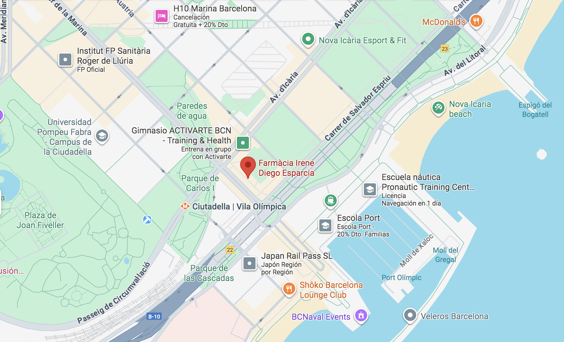 Mapa ubicación farmacia
Calle Marina 20, 08005