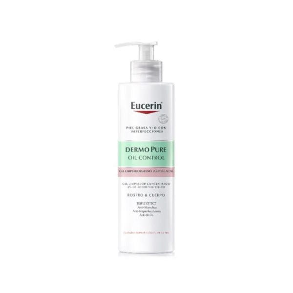 2 Eucerin DermoPure Gel Limpiador Concentrado Triple Efecto 400 ml – Purificación Diaria y Control Sebo