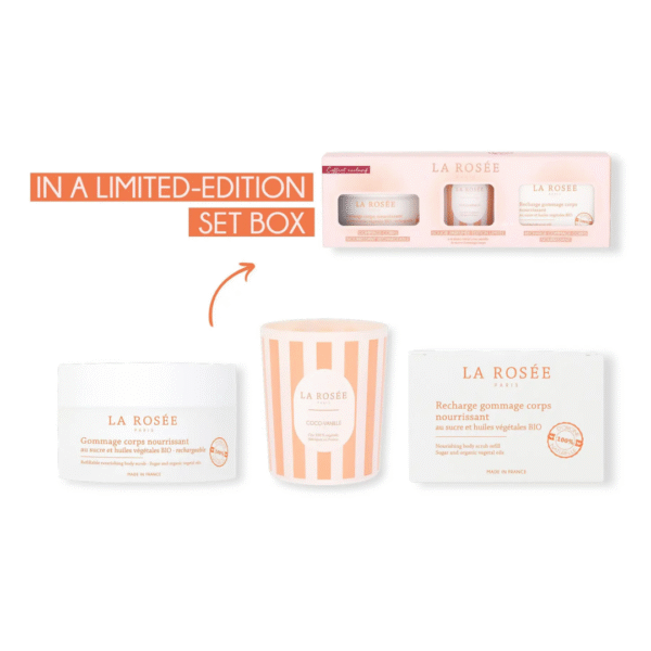289 LA ROSEE pack especial 10 AÑOS exfoliante corporal + recarga + vela edición limitada