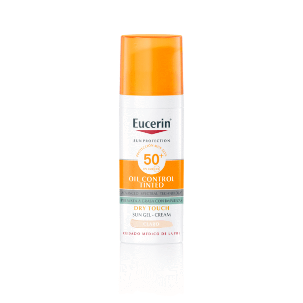 459 Eucerin Solar Facial Oil Control Color Claro SPF50+ 50 ml – Protección Matificante con Color