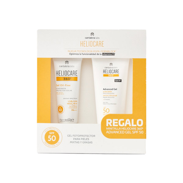 Heliocare 360º Pack Gel Oil-Free SPF50 + Gel Advanced Corporal GRATIS– Protección Facial y Corporal Completa
