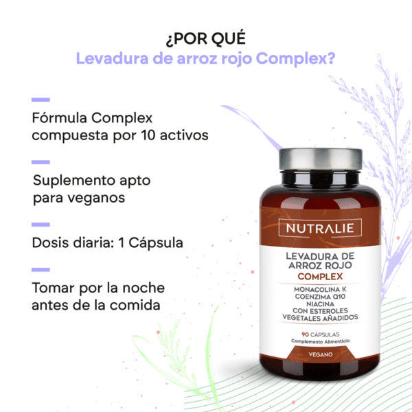 Nutralie Red Yeast Rice Complex 90 cápsulas – Colesterol y Salud Cardiovascular