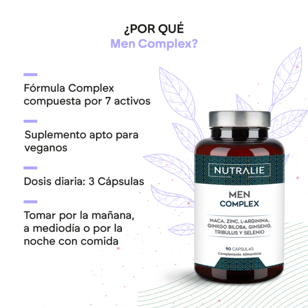 Nutralie Men Complex Maca + L-Arginina + Zinc 90 cápsulas – Vitalidad y Rendimiento Masculino