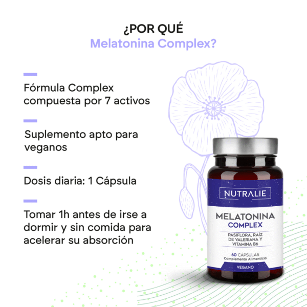 Nutralie Melatonin Complex 60 cápsulas – Sueño y Descanso Profundo