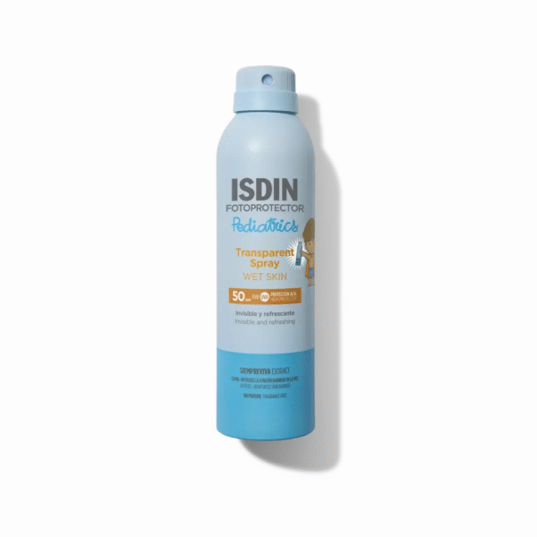 Fotoprotector ISDIN Spray trasparente Pediatrics Wet Skin SPF50+ – Protección en Piel Mojada