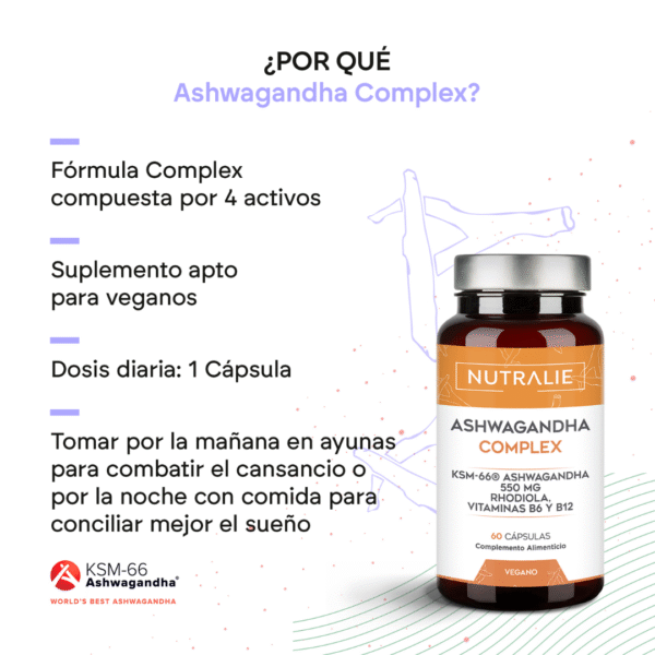 Nutralie Ashwagandha Complex 60 cápsulas – Calma, Energía y Equilibrio Emocional