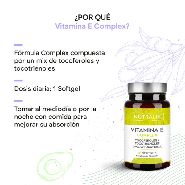 Nutralie Vitamin E Complex 60 cápsulas – Antioxidante Celular Potente