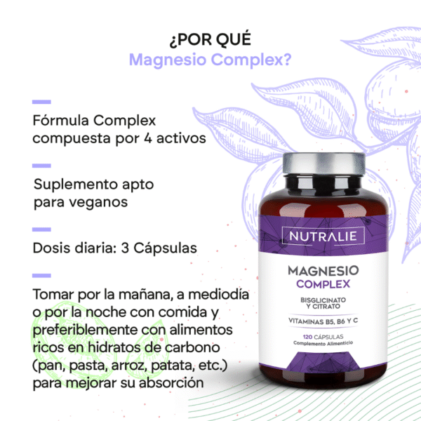 Nutralie Magnesium Complex 120 cápsulas – Energía y Equilibrio Muscular