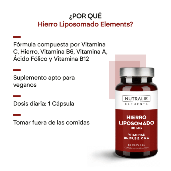 46 Nutralie Liposomal Iron 30 mg 60 cápsulas – Hierro de Alta Absorción