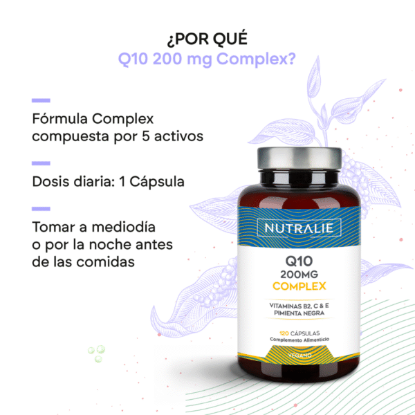 pauta Q10 Nutralie Q10 Complex 200 mg 120 cápsulas – Energía Celular y Antioxidante Avanzado