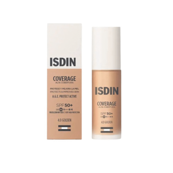 8 ISDIN Coverage 30 g Color 4.0 Golden – Acabado Uniforme y Luminoso