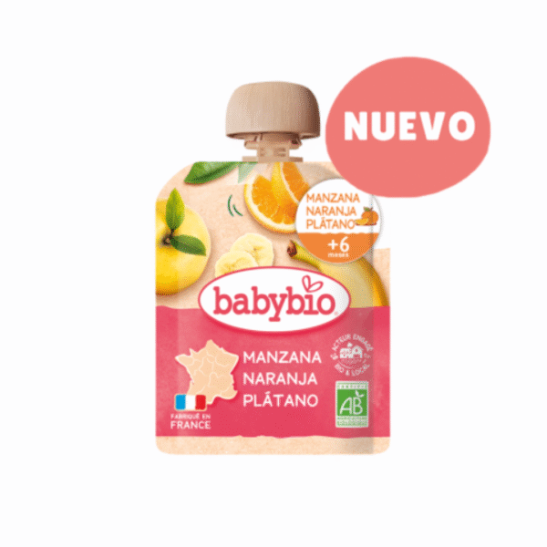 8 Babybio Pouch Naranja Plátano 90 g – Ecológico Frutal