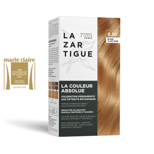 tinte 8.3 Lazartigue Coloración Absolute 8.30 – Rubio Claro Dorado Natural y Brillante